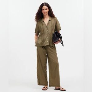 Madewell Embroidered Shirt and Pant Set